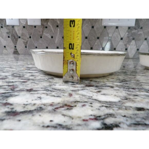 Lenox Solitaire Bowl Shallow Coupe Pasta Salad 7.5" Platinum Set of 2 FLAW READ - Picture 10 of 14